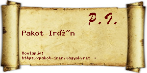 Pakot Irén névjegykártya